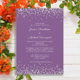 Convite Casamento de Lama Roxo Elegante