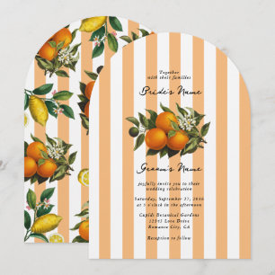 Convite Casamento de Laranja Cítrica Mediterrâneo Italiano