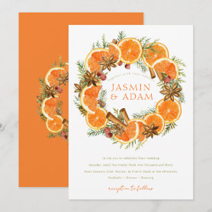 Convite Casamento de Laranjas em Aquarela Mediterrâneo Cit