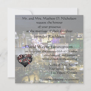 Convite Casamento de Las Vegas e Recepção Cardíaco Casi