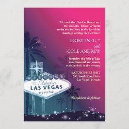 Convite Casamento de Las Vegas Nevada com Rosa Quente
