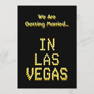 Convite Casamento de Las Vegas. Preto e Ouro Amarelo.Perso
