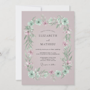 Convite Casamento de Lauro Floral Malva