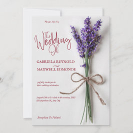 Convite Casamento de Lavanda Azul Floral Claro