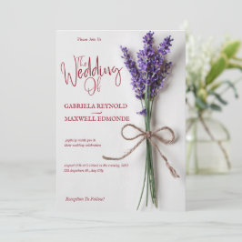 Convite Casamento de Lavanda Azul Floral Claro