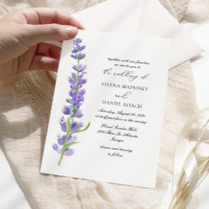 Convite Casamento de Lavanda das Flores Elegantes