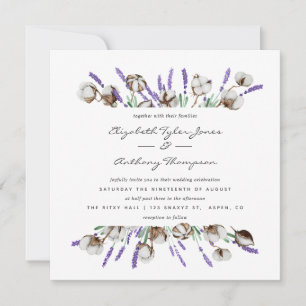 Convite Casamento de Lavanda de algodão
