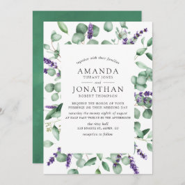 Convite Casamento de Lavanda Eucalyptus Greenery