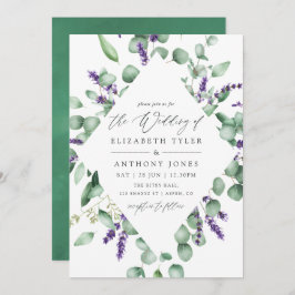 Convite Casamento de Lavanda Eucalyptus Greenery