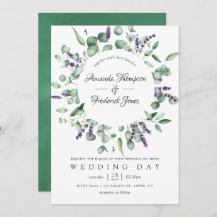 Convite Casamento de Lavanda Eucalyptus Greenery