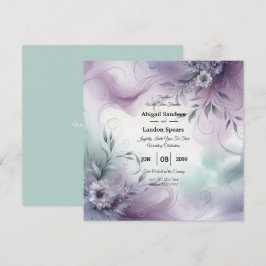 Convite Casamento de lavanda Mist e Whispers Watercolor