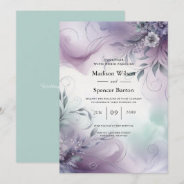 Convite Casamento de lavanda Mist e Whispers Watercolor