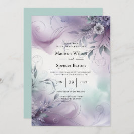 Convite Casamento de lavanda Mist e Whispers Watercolor