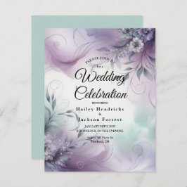 Convite Casamento de lavanda Mist e Whispers Watercolor