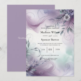 Convite Casamento de lavanda Mist e Whispers Watercolor