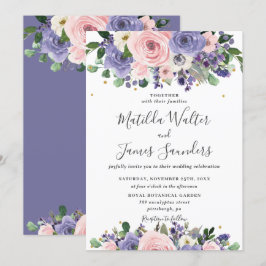 Convite Casamento de Lavanda Roxo-Verde