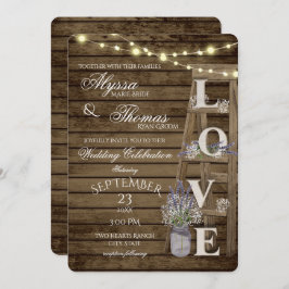 Convite Casamento de Lavanda Rustic Ladder and Lights