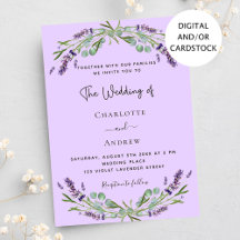 Casamento de lavanda violeta eucalipto verde