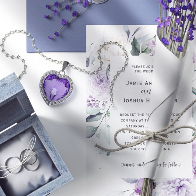 Convite Casamento de lavandas Blooms (Criador carregado)