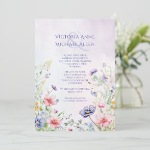 Convite Casamento de Lavandas de flor selvagem