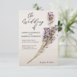 Convite Casamento de Lavandas Floral Limpa Elegante