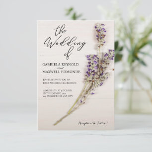 Convite Casamento de Lavandas Floral Limpa Elegante