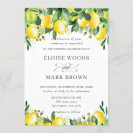 Convite Casamento de Lemon Azure Summer Greenery