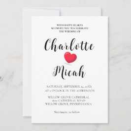 Convite Casamento de Letra de Caligrafia Simples e Elegant