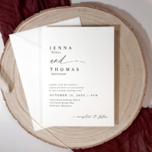 Convite Casamento de Letra Elegante Simples Moderna