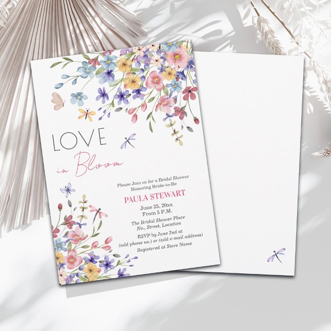 Convite Casamento de Libélulas Amor em Flor (Criador carregado)