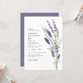 Convite Casamento de Lilac Purple Lila Garden, Lavanda ver
