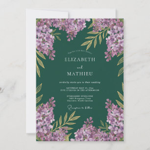 Convite Casamento de Lilás Eucalipto Roxo Temperamental