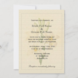 Convite Casamento de Lily Branca de Arte Botânica Elegante