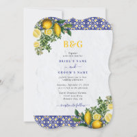 Casamento de limão-Azulejo Amarelo-Branco-Azul do