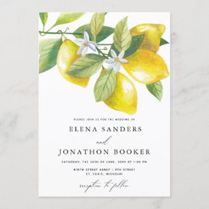 Convite Casamento de Limão de Aquarelas