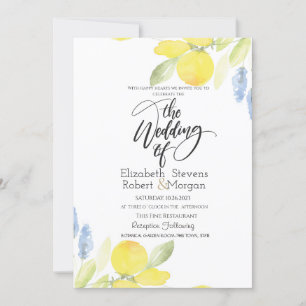 Convite Casamento de Limões em Aquarela