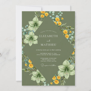 Convite Casamento de Lírio Amarelo Oliva