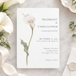 Convite Casamento de Lírio Calla Minimalista Elegante