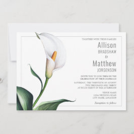 Convite Casamento de Lírio de Calla Branco Marfim Elegante