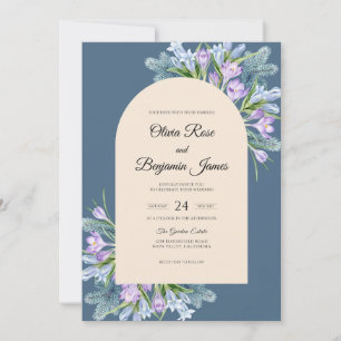 Convite Casamento de Lírio Lavanda Ardósia
