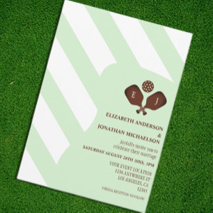 Convite Casamento de Listras Preppy Pickleball