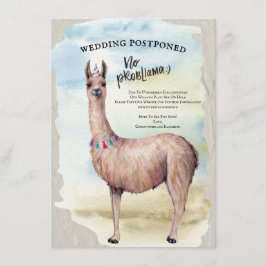 Convite Casamento de Llama Engraçado Adiado Data Aquarela