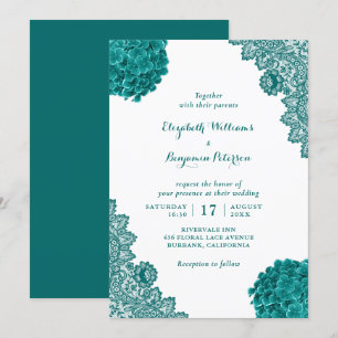 Convite Casamento de Locais Florais com Hydrangea Hydrange