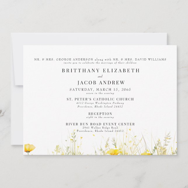 Convite Casamento de Local e Ambos os Pais 2 (Frente)