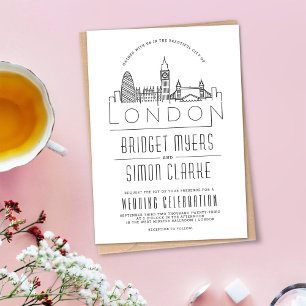 Convite Casamento de Londres   Marcas Anteriores Estilizad