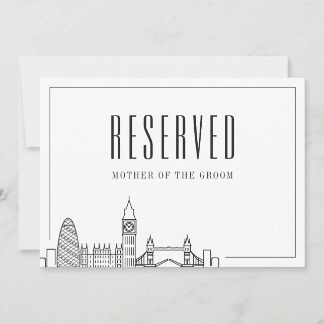 Convite Casamento de Londres | Marcas Anuais Reservadas (Frente)