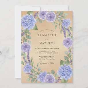Convite Casamento de Louro Floral Lavanda