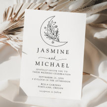 Casamento de Lua Botânica Elegante e Estrelas