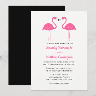 Convite Casamento de Luau Tropical de Verão com Flamingo R
