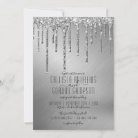 Casamento De Lúpulo De Silver Sparkly